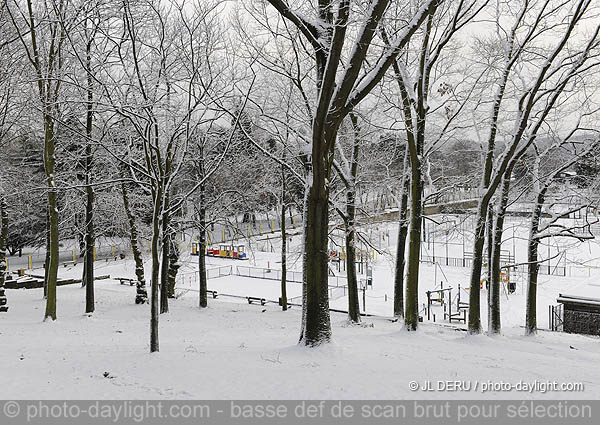 parc de Cointe sous la neige